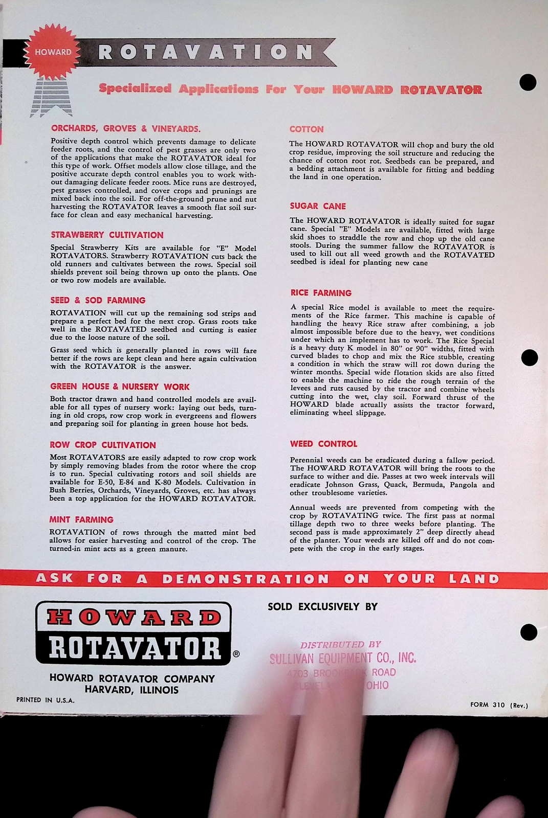Vintage Farm Brochure Howard Rotavator World Leader in Rotary Tillage Brochure