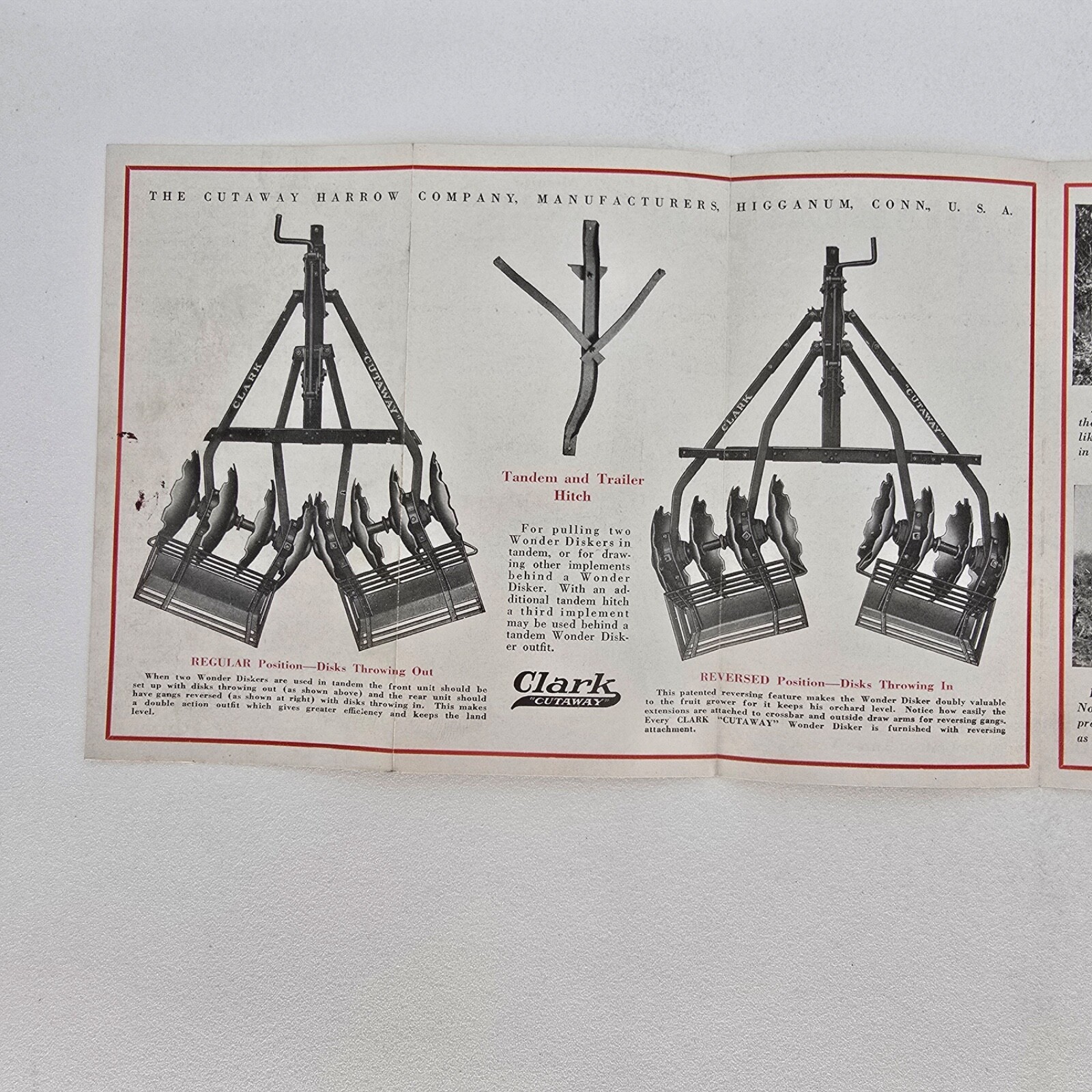 1930s Clark Cutaway Harrow Wonder Disker Brochure Farm Implement Higganum CT