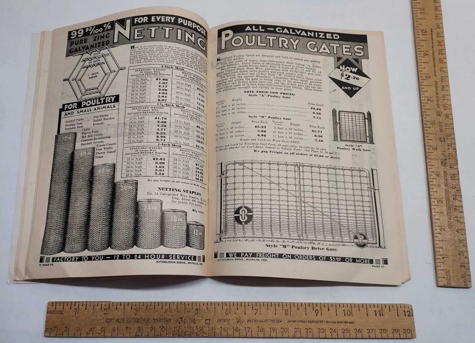 1931 – CATALOG – KITSELMAN BROS. – Fencing / Wire – listing #7378