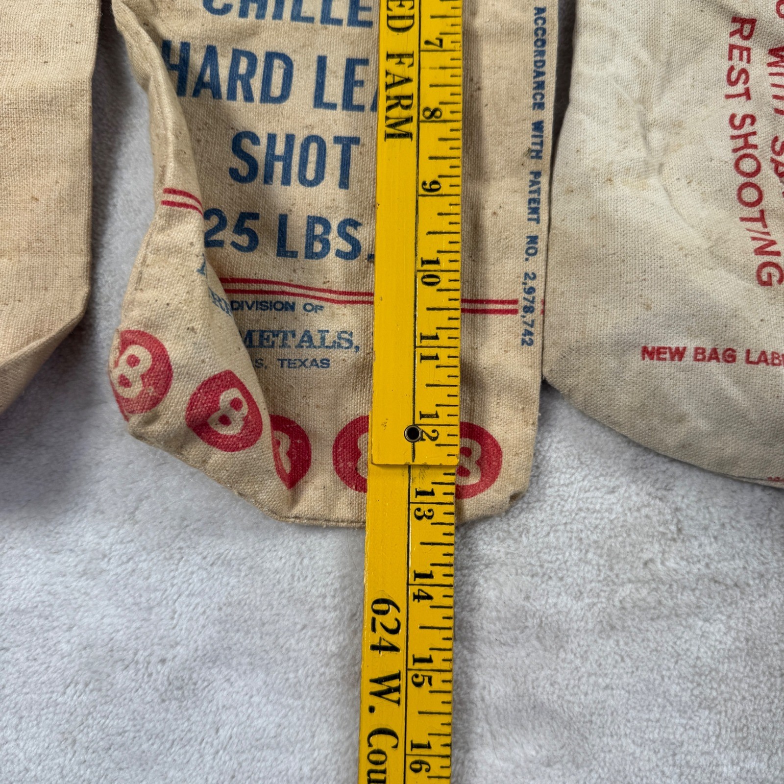 Vintage Murdock Lawrence Lead Shot Canvas Bags 25 LBS Lot of 5 Shooting Decor