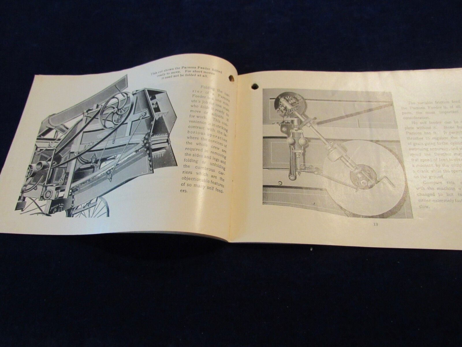 Vtg 1899 Parsons Band Grain Cutter & Self Feeder 32Pg Brochure Newton IA Q1121