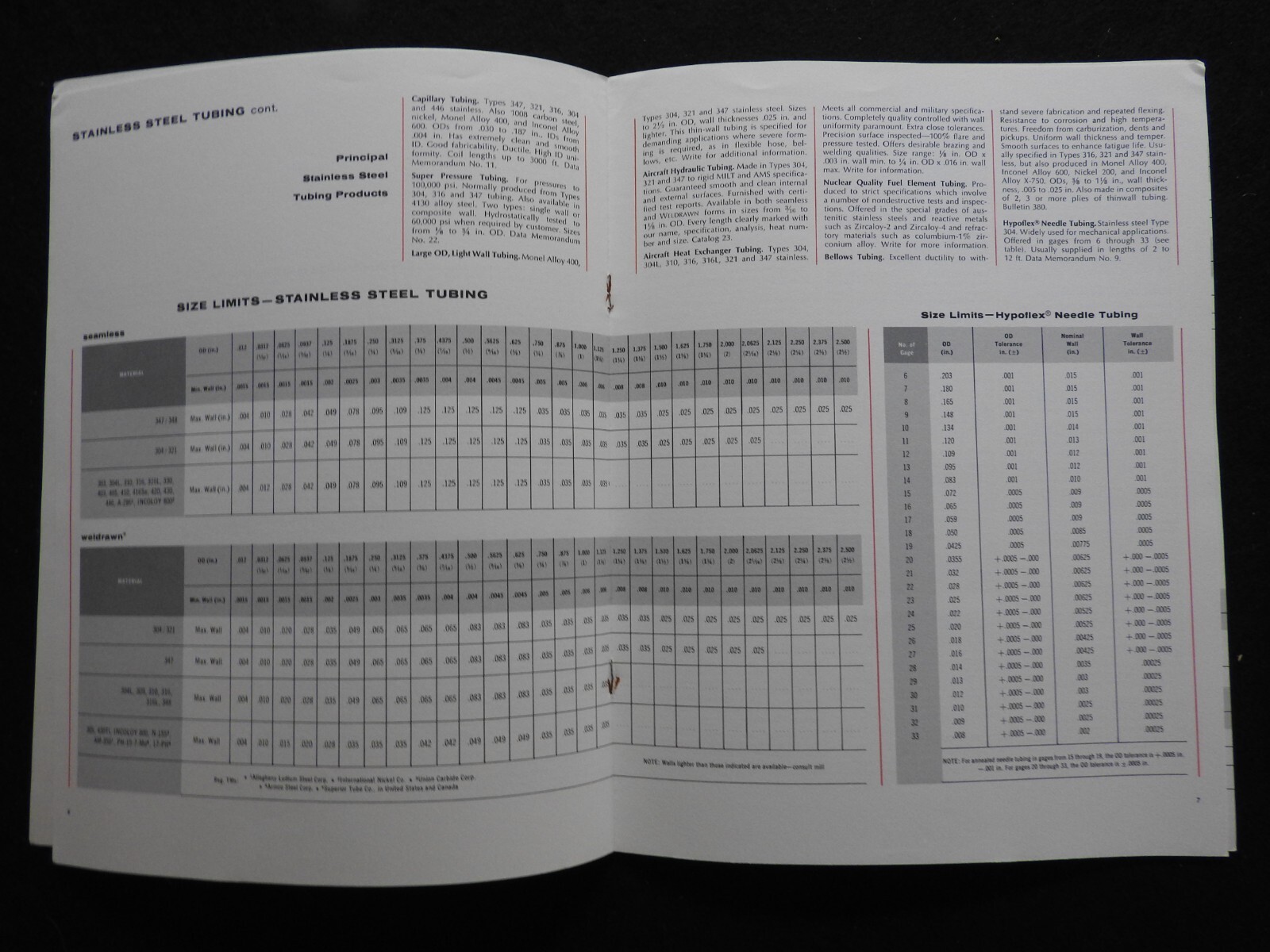 1966 Superior Tube Co. Stainless Steel Tubing Engineering Catalog Norristown PA