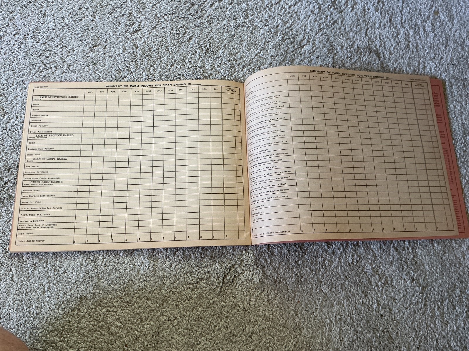 Vtg. 1947 Farm Acct. Record Book – Wayne Rendering Co. Wayne, NE.