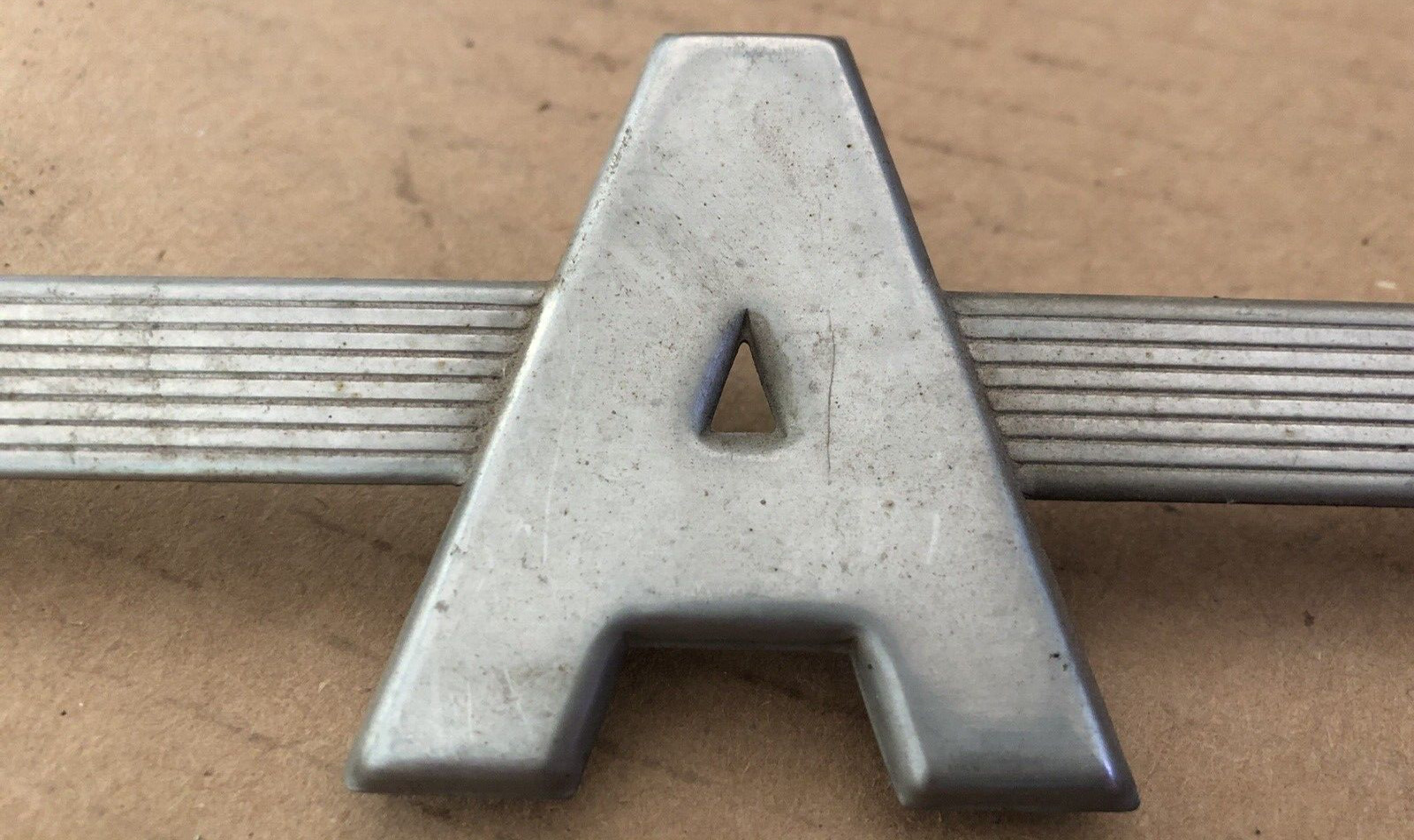 Vintage IH FARMALL Tractor Aluminum Metal Emblem Script INTERNATIONAL HARVESTER