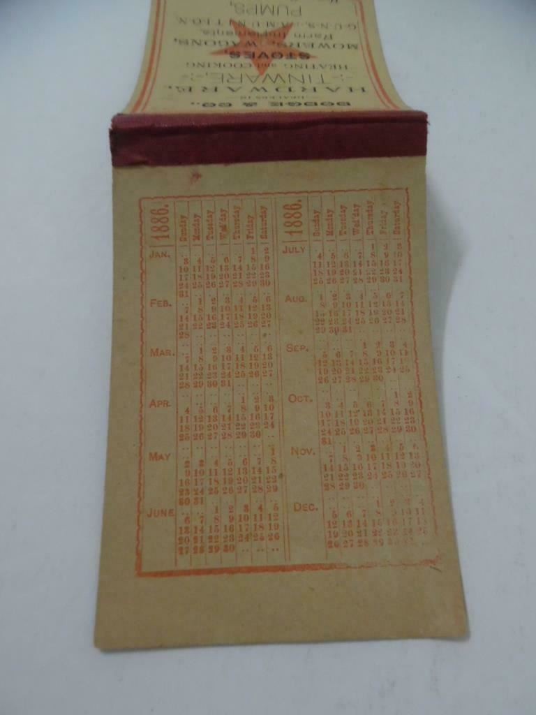 1886 Dodge & Co. Dealers in Hardware Advertising Pocket Ledger Great Bend Kansas