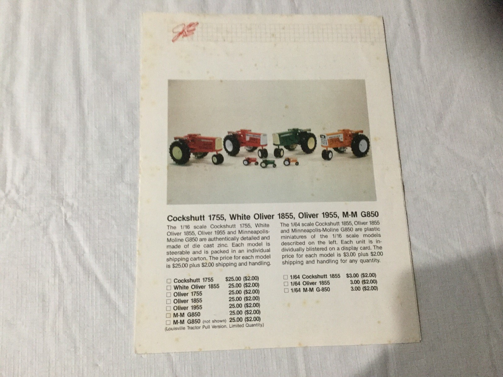Joseph L. Ertl Scale Models Sales Brochure