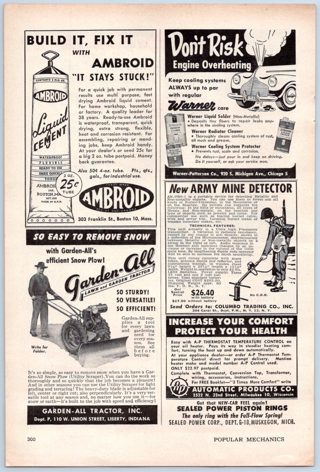 1948 Garden All Tractor Vintage Ad Gardening Farming Lawn Equipment Snow Plow