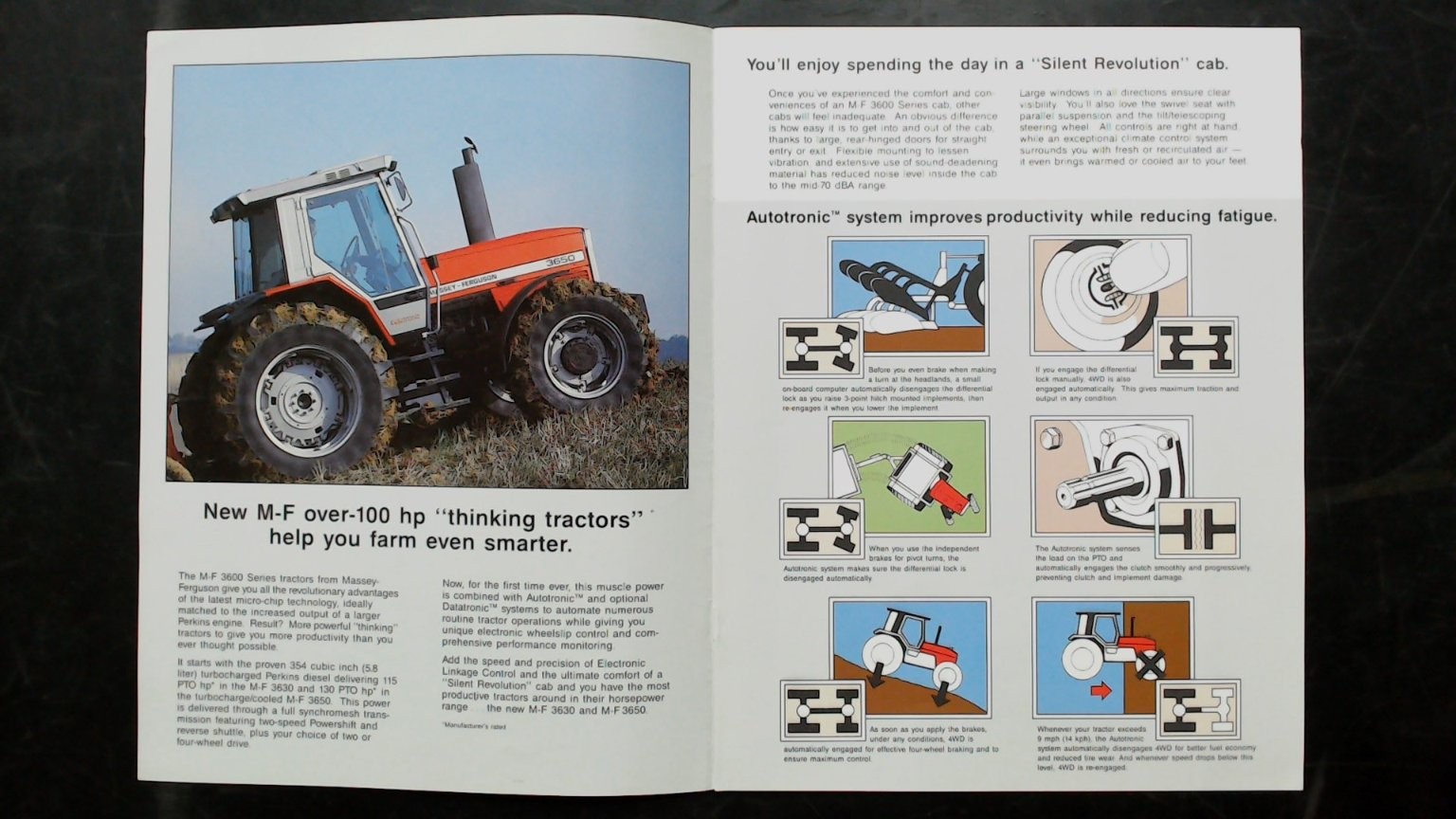 Massey-Ferguson 3600 Tractor Brochure Vintage Agriculture Spec Sheet