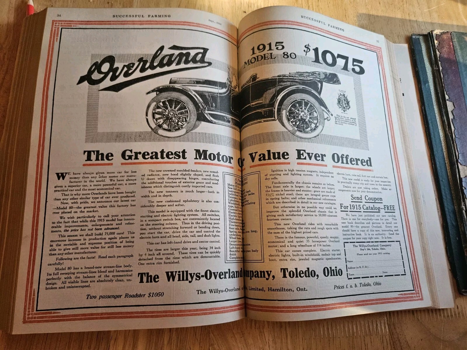 Vintage 1914 Successful FARMING Magazine 12 Months Bound DES MOINES IOWA