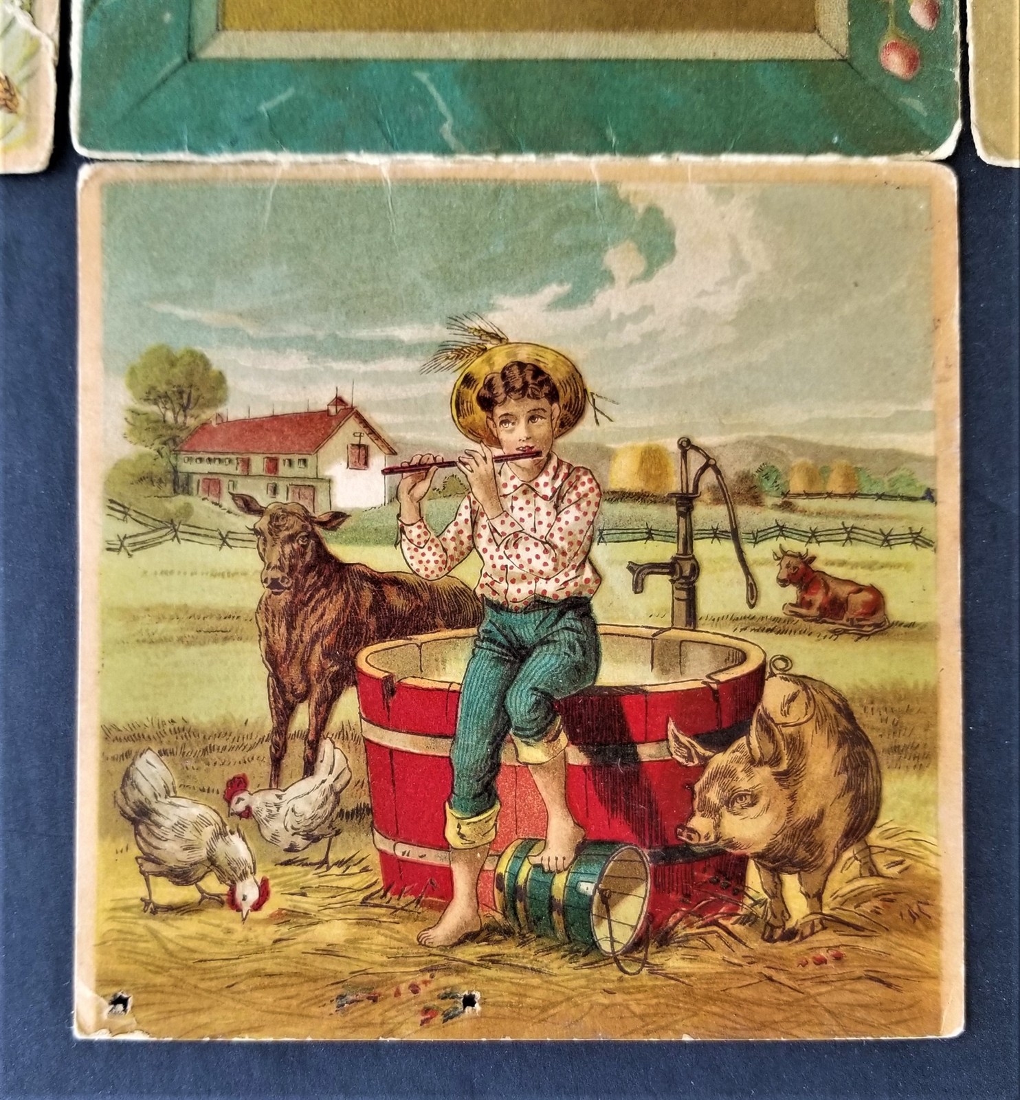 1880s antique DEERING REAPER cardstock folding ADVERTISEMENT chicago il ihc farm