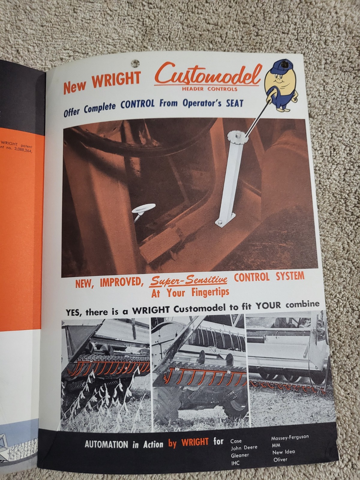 Vintage 1966 Brochure ROPER-WRIGHT HYDRAULIC Combine HEADER CONTROL FARM AG