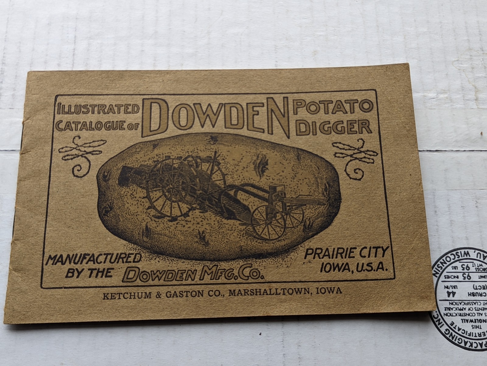 Dowden Digger Catalog Prairie City Marshalltown Iowa Advertising Ketchum Gaston