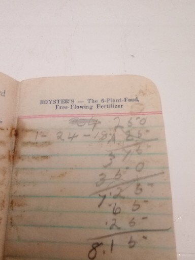 1950 Royster Guano Fertilizer Advertising Farm Calendar Pocket Memo Book Vintage