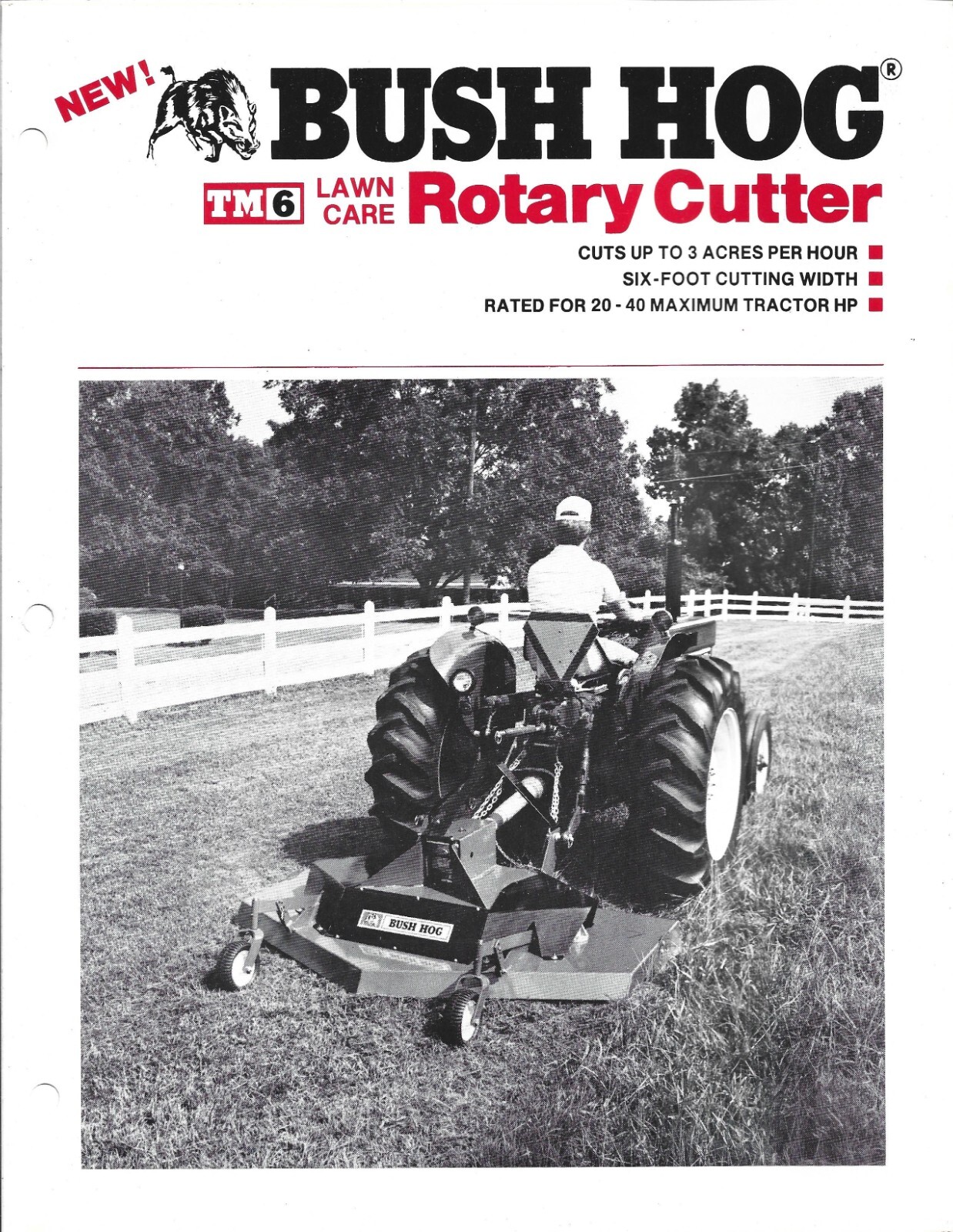 Bush Hog Model TM6 Lawn Care Rotary Cutter Showroom Sales Brochure