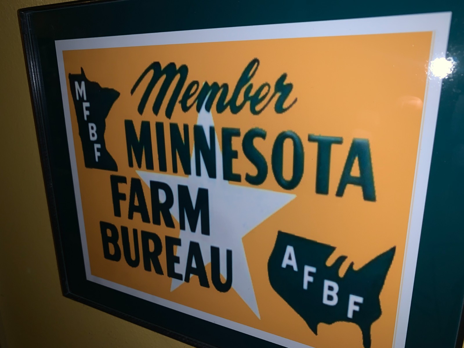 Minnesota Farm Bureau Insurance Barn Farmer Advertising Sign