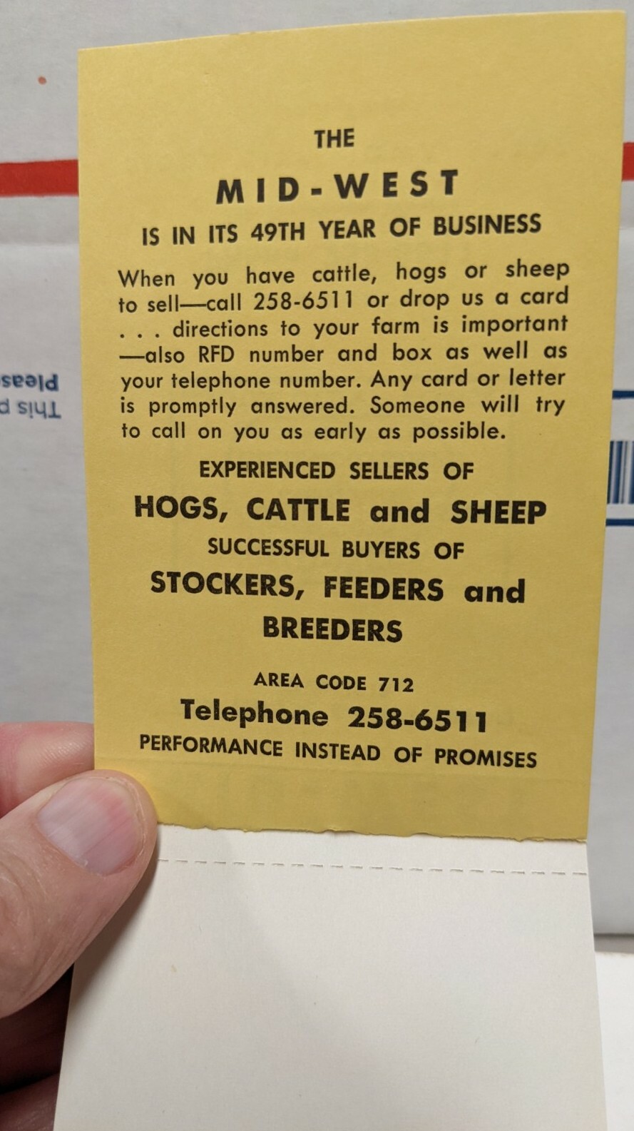 1966-1967 MidWest Livestock Comm House Of Bergeson Pocket Notebook Sioux City IA