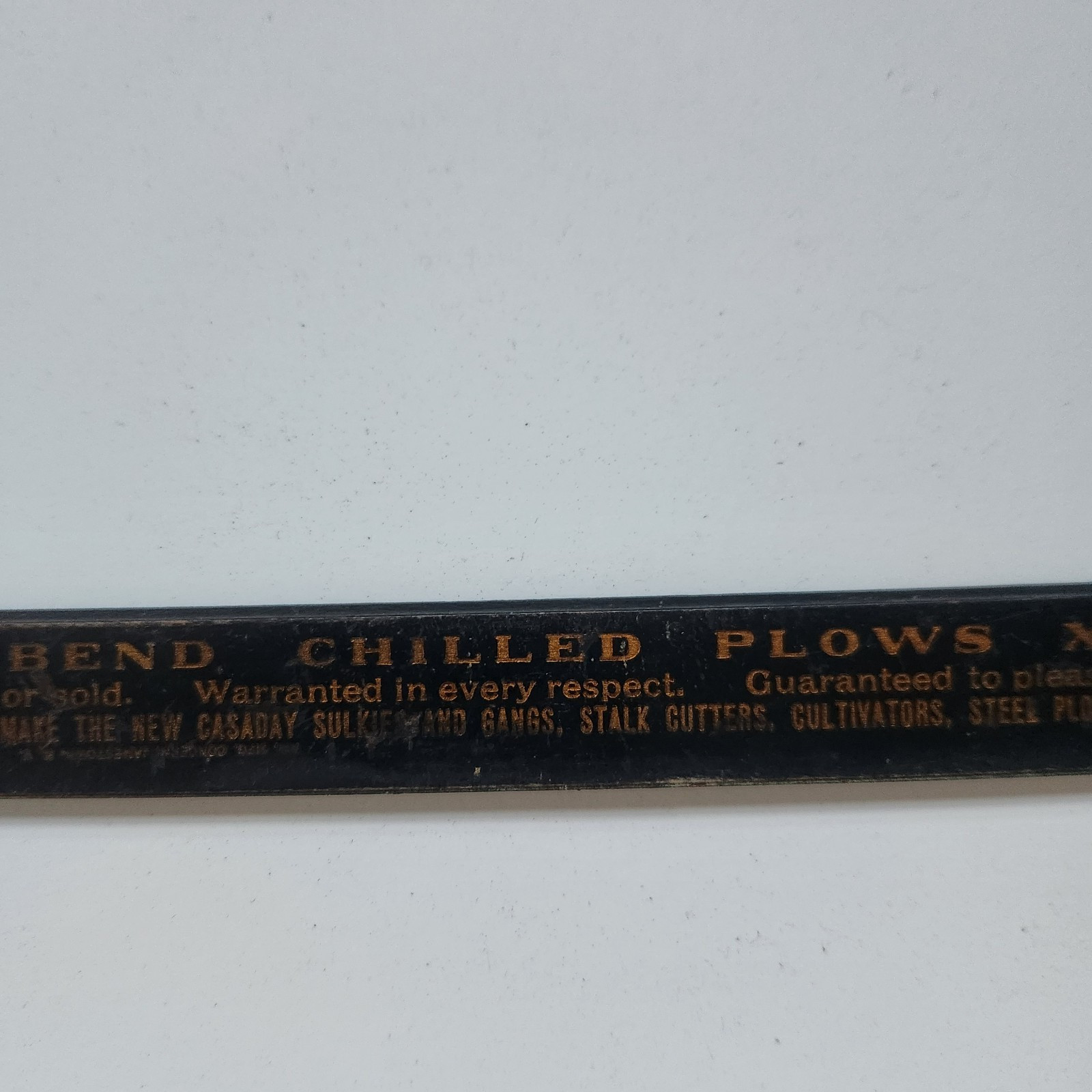 South Bend Chilled Plow Co Vintage Advertising Wood Ruler Farm Tools Cultivators
