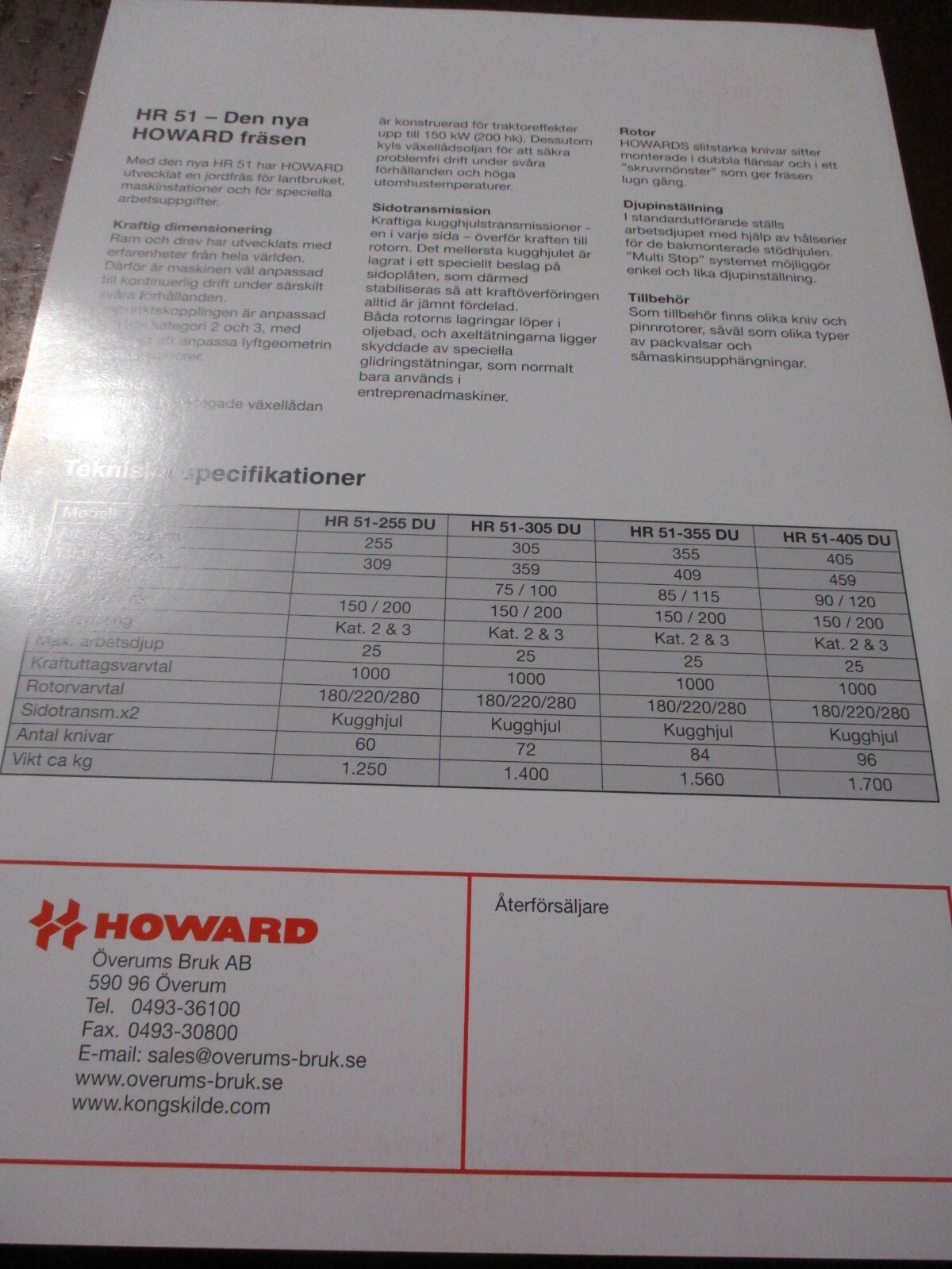 Howard HR 51 Rotavator, Bigbale System Sales Brochures, 2 items, 2002-1972