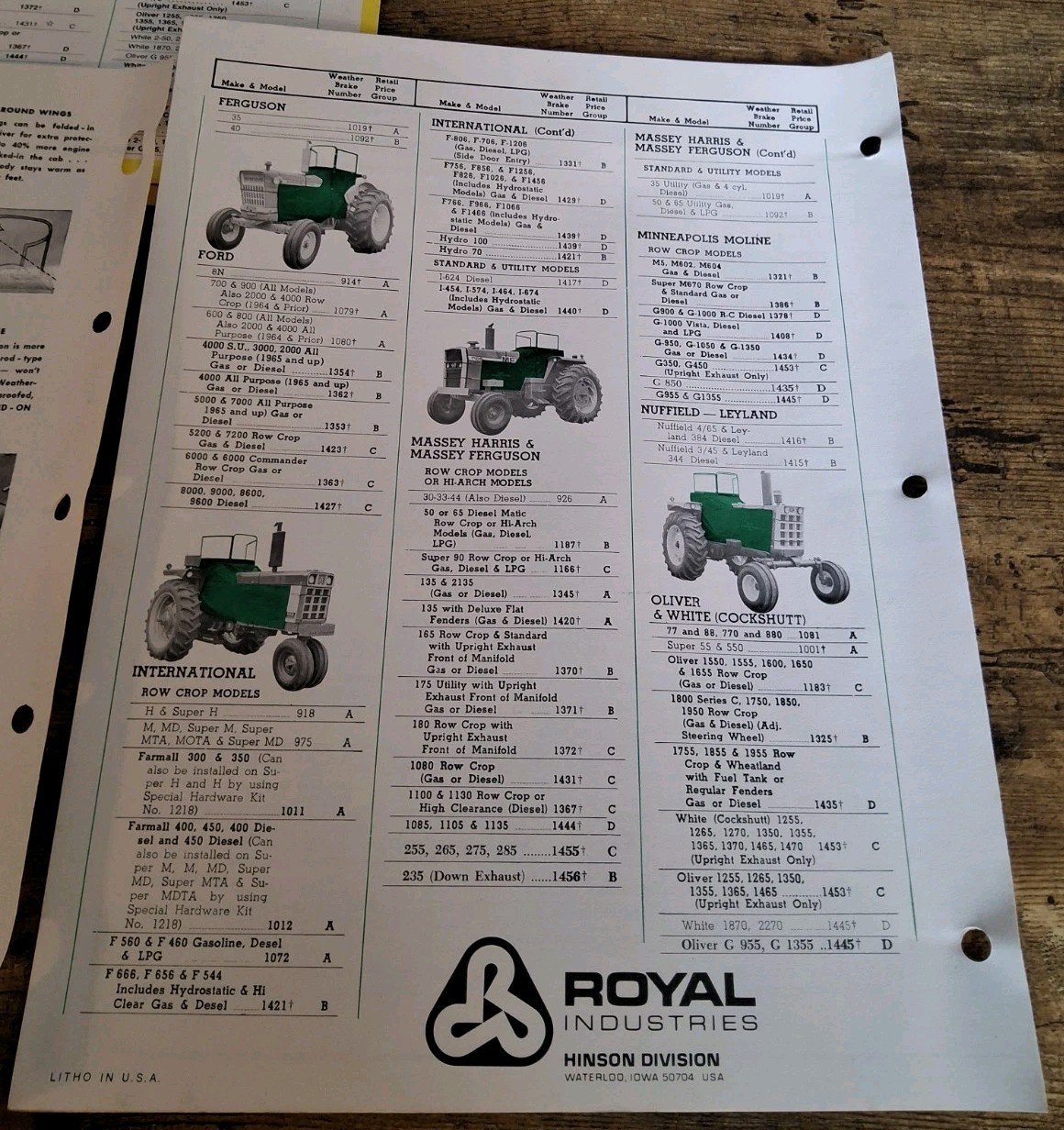Hinson Weather Brake Tractor Heater Brochures And Price List