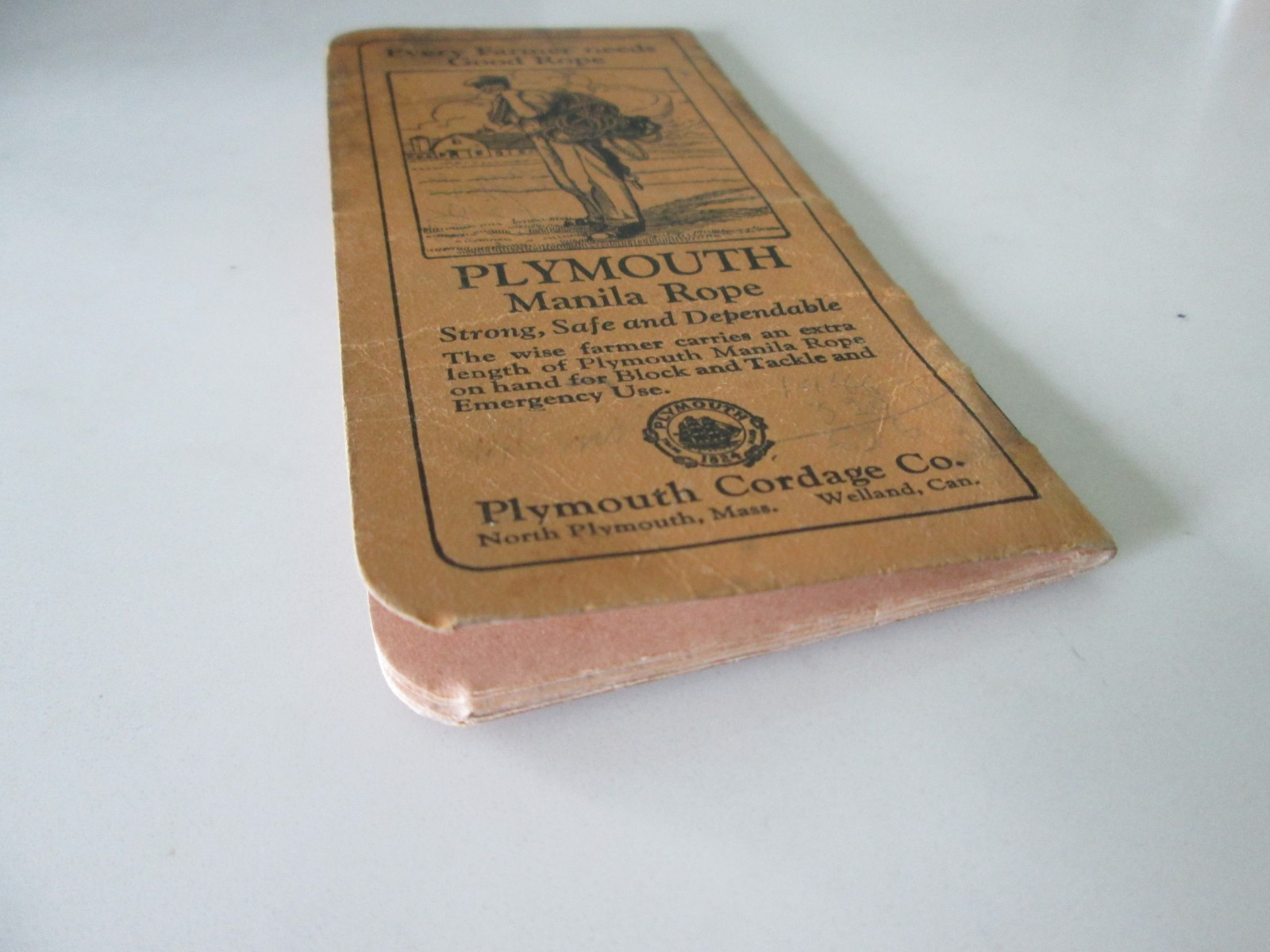 1926 Plymouth Binder Twine Memo Book Plymouth Cordage Co, N Plymouth, Mass