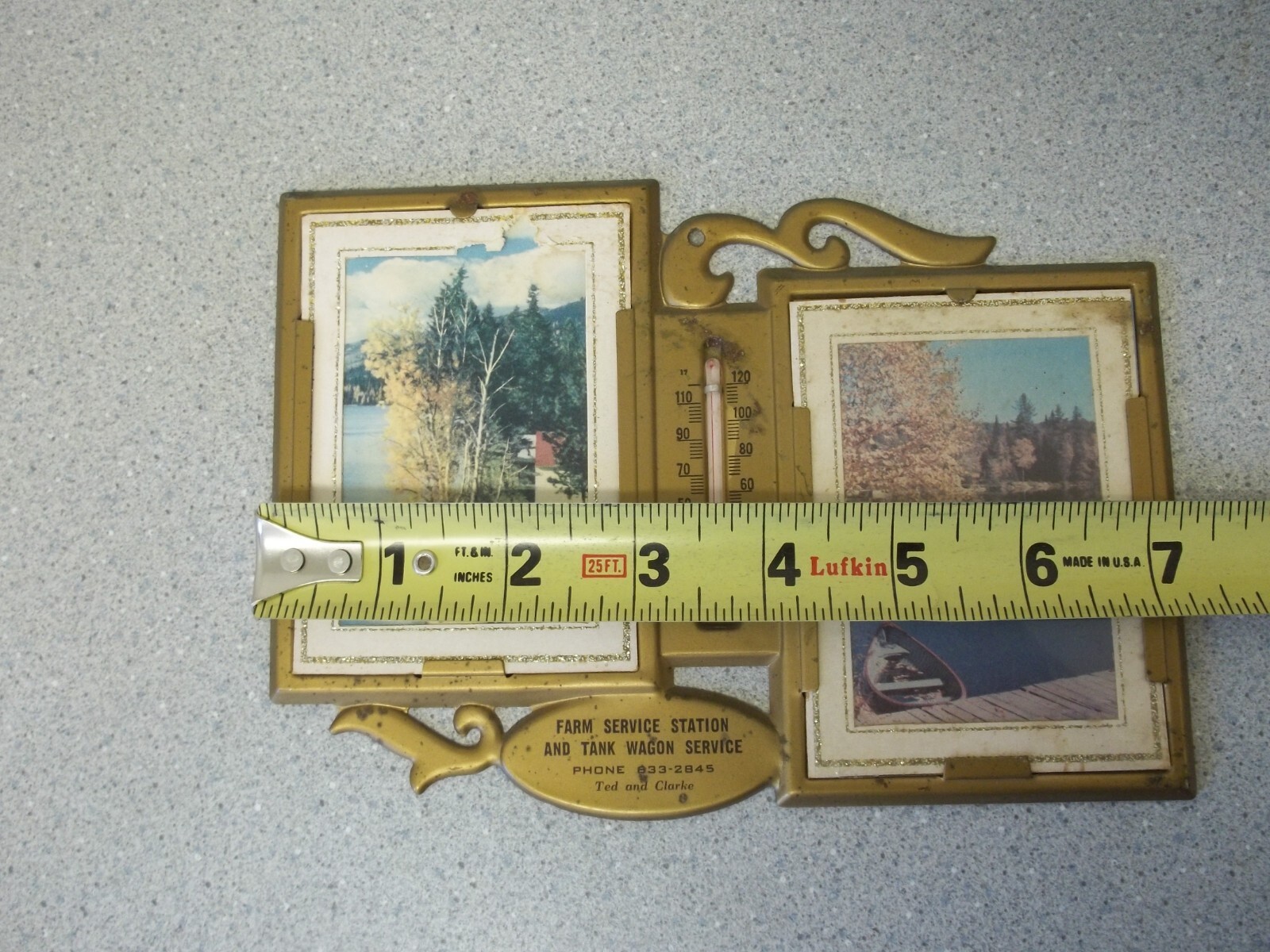 Farm Service Station and Tank Wagon Service advertising display Ted and Clarke
