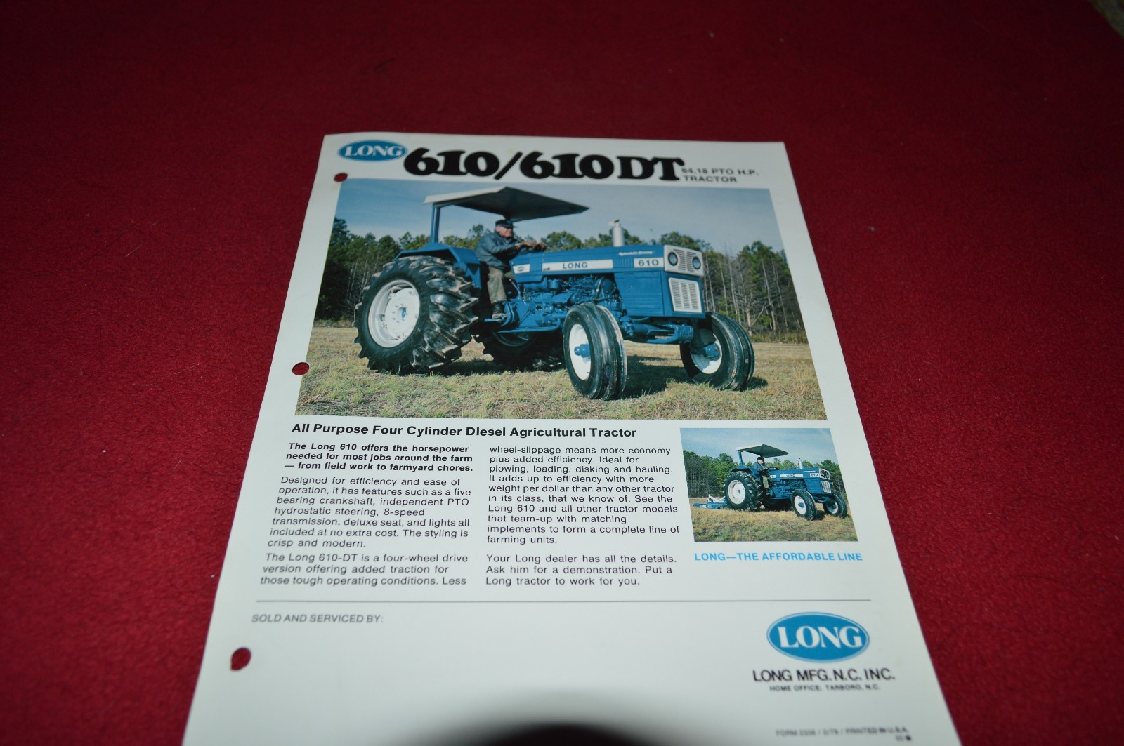 Long 610 610DT Tractor Dealer&rsquo;s Brochure DCPA 2338 2-79