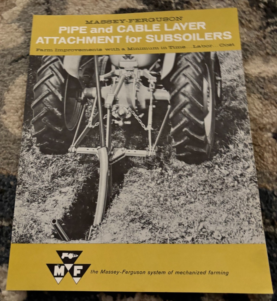Massey Ferguson Pipe & Cable Layer Attachment For Subsoiler Brochure DCPA26