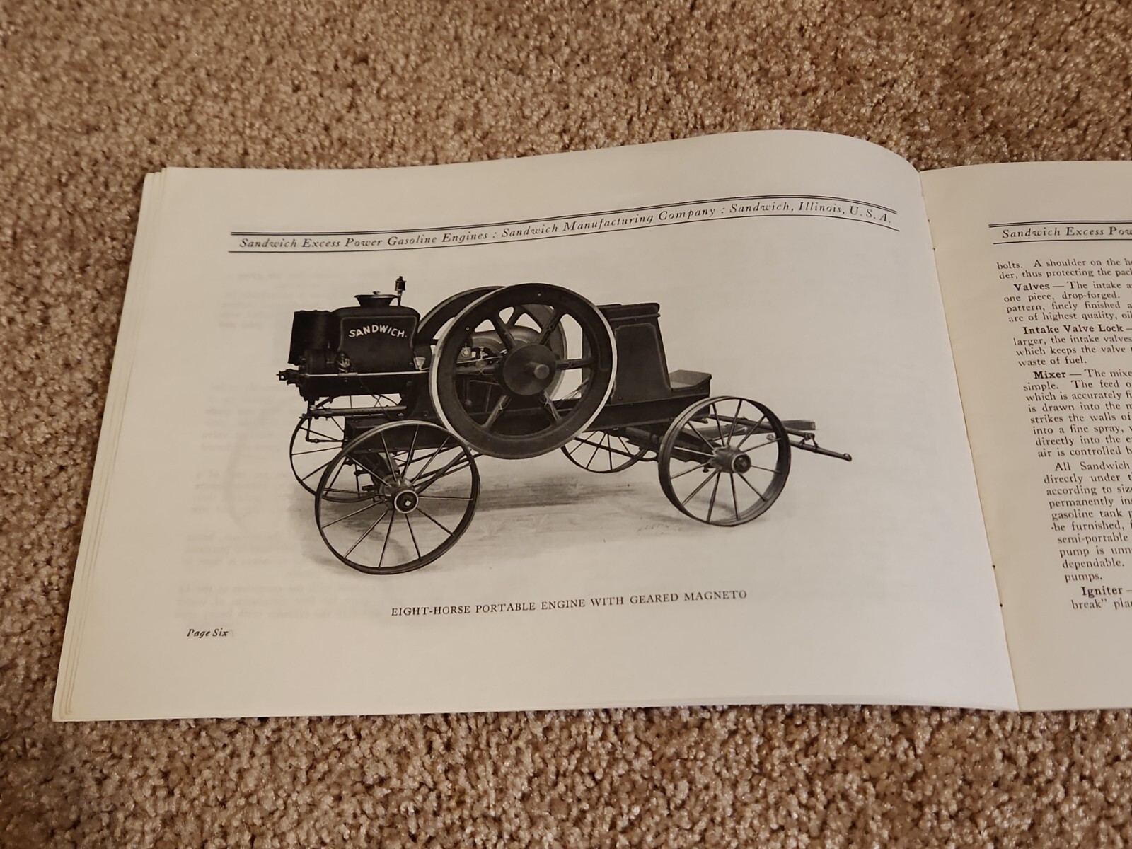 Sandwich Gasoline Hit Miss Engines Catalog Reprint