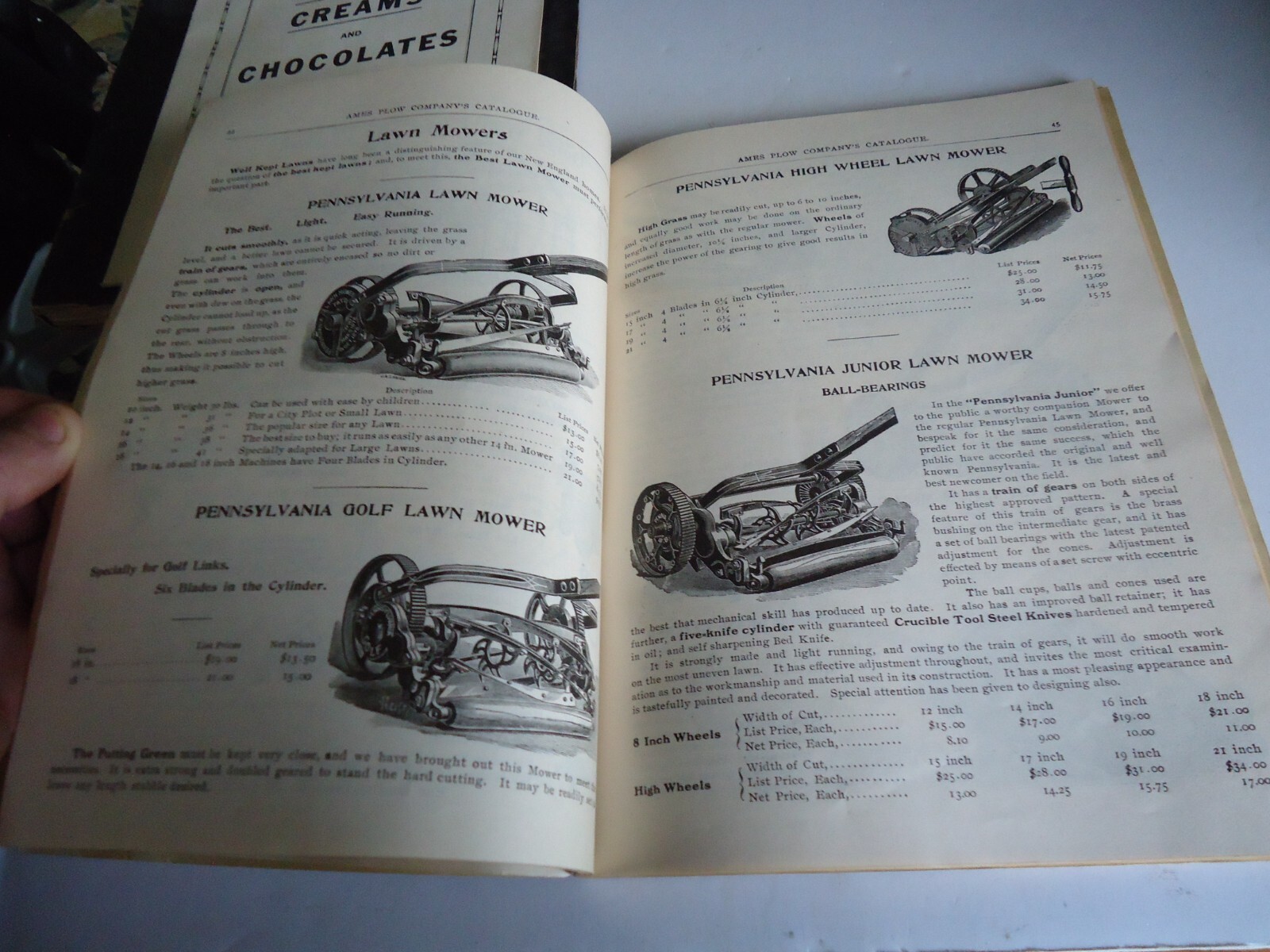 Antique Catalog 1908 Ames Plow Co Boston farm machines Wagons Lawn Mowers 118pgs