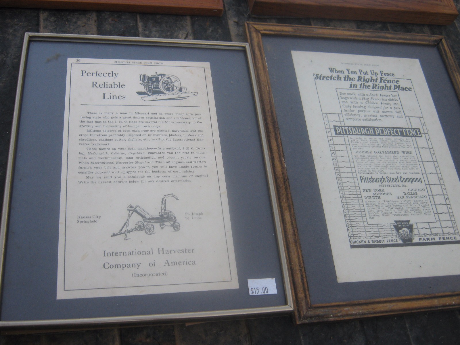 12 pcs VINTAGE Farm Clipping in a Glass Frames Good for decor