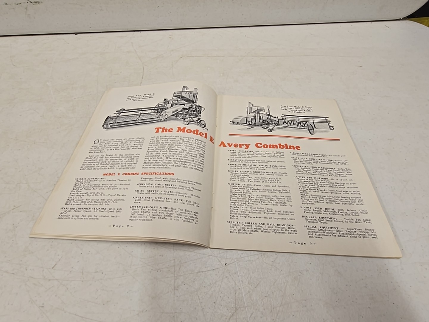 Vintage Avery Power Machinery Co Peoria IL Advertising Combine Catalog Brochure