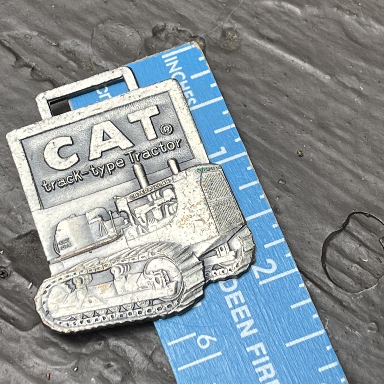 Caterpillar track-type Tractor, Key-Fob Watch Fob, Key chain, Vintage, Farm