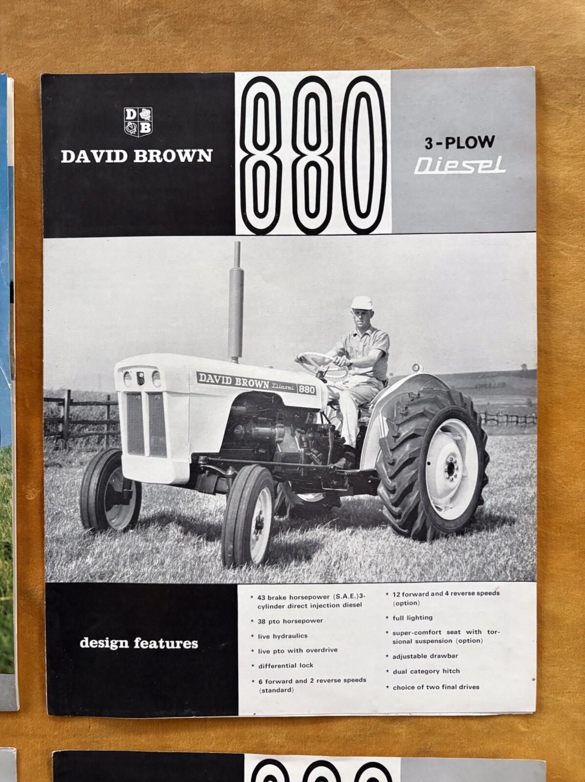 David Brown Diesel 990 880 Tractor Sales Brochure Lot of (4) 3-Plow 4-Plow