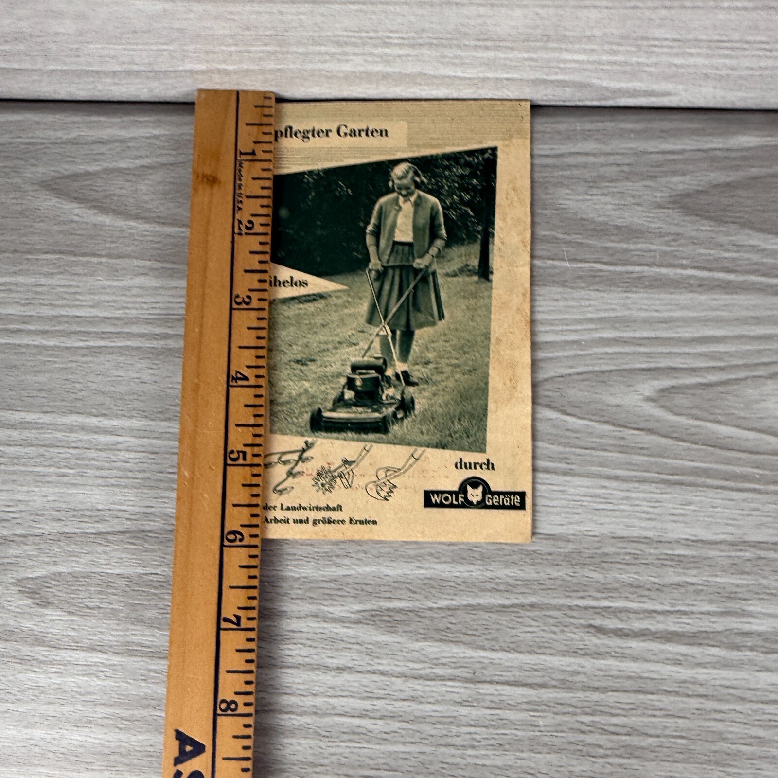 Vtg 1955 Lawn Brochure Wolf Garten Equipment Mower Tools Guide & Old Reciept