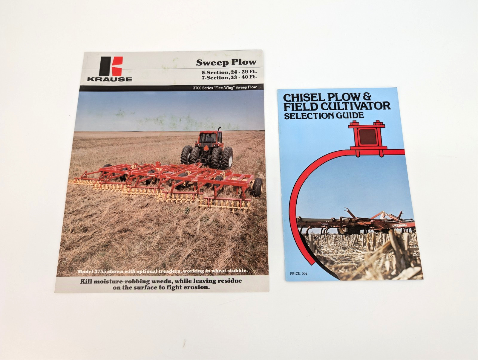 8 pc LOT Vintage Krause Chisel Sweep Plow Field Cultivator Tillage Brochures
