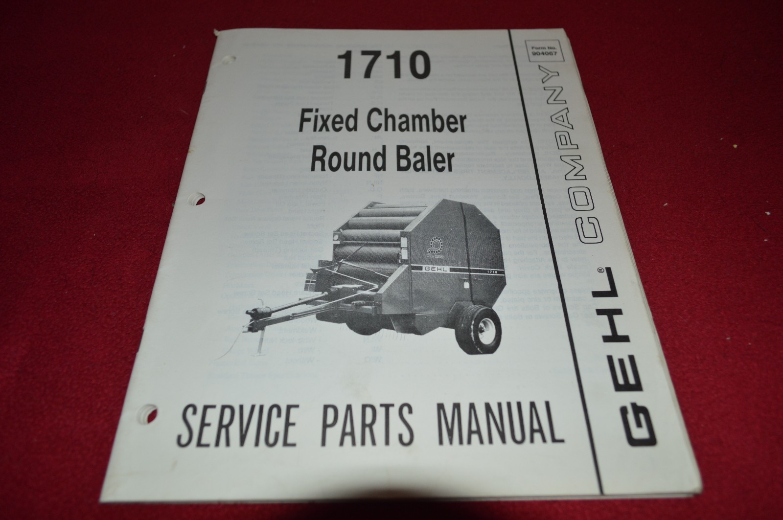 Gehl 1710 Round Baler Dealer&rsquo;s Parts Book Manual BVPA