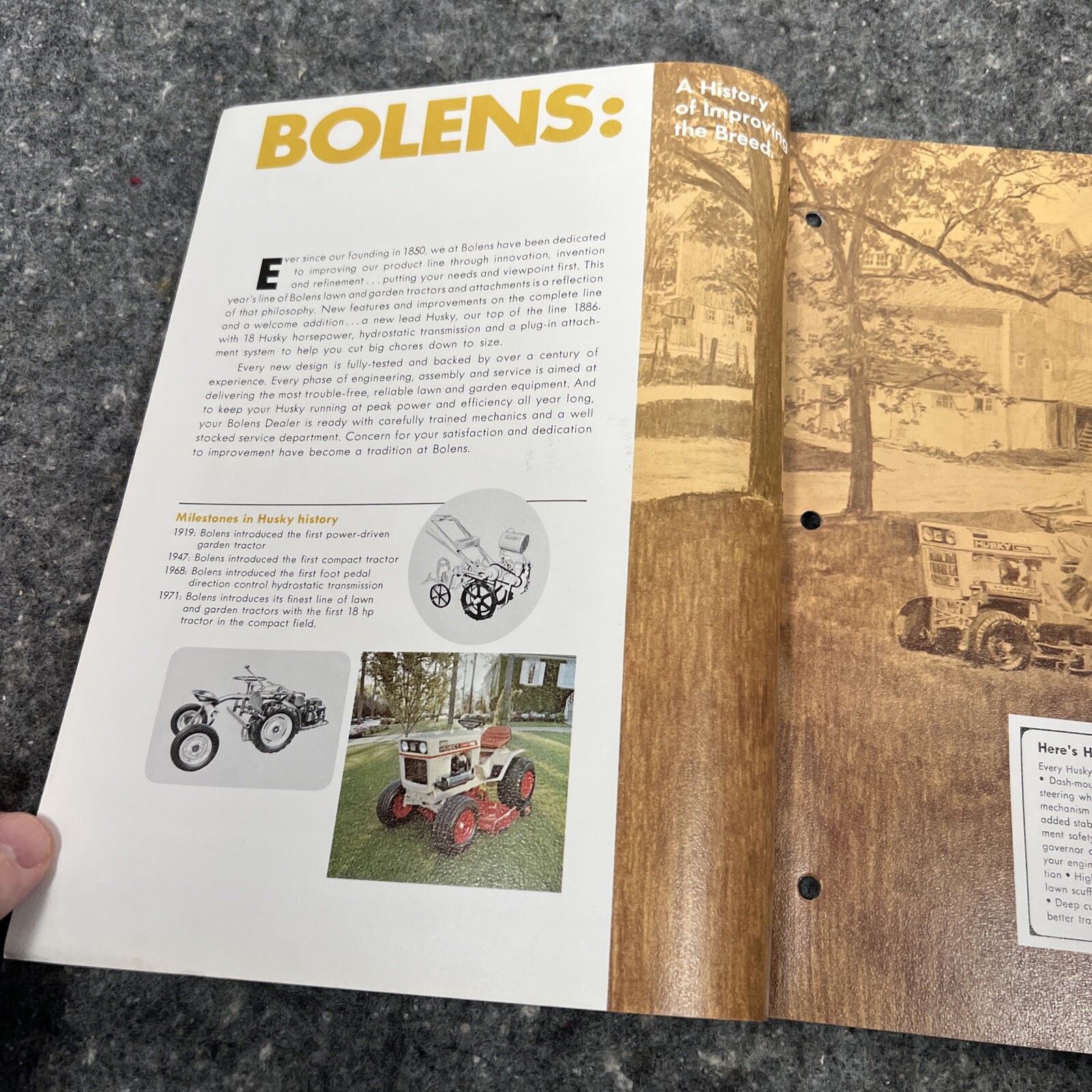 Bolens Husky Big Tractor Full Color Brochure 1886 1477 1476 1256 1054 853 813