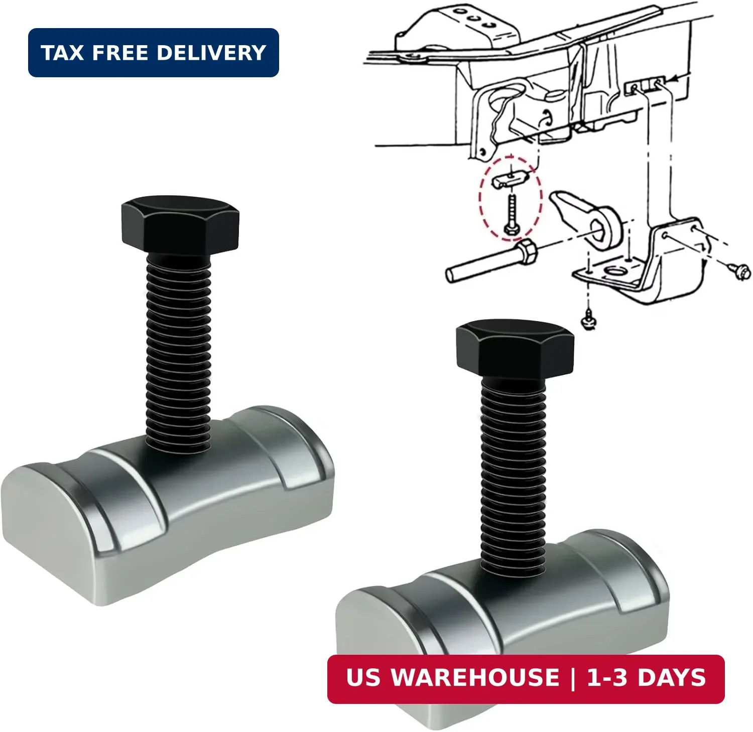 Torsion Bar Adjustment Bolt and Lock Nut Fit for Chevrolet Silverado Tahoe GMC S