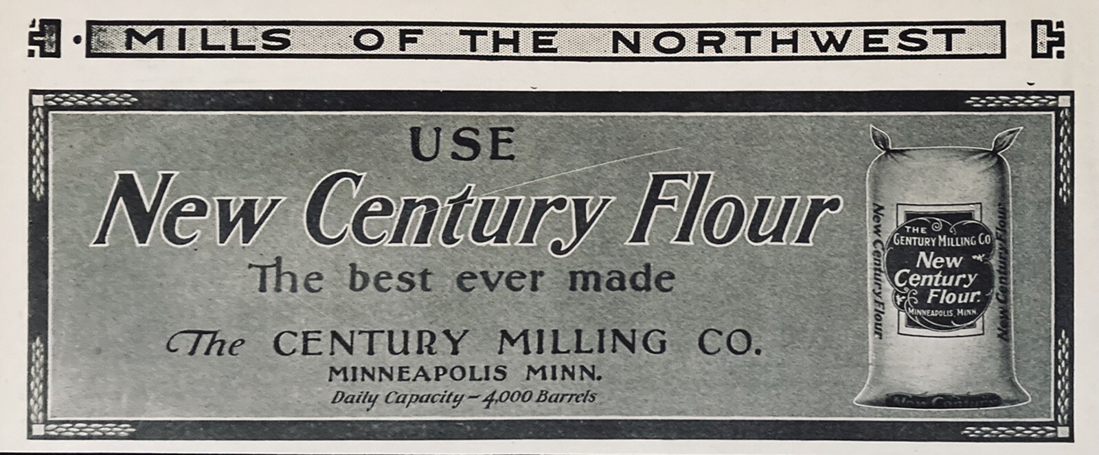 1919 AD.(XG18)~CENTURY MILLING CO. MINNEAPOLIS, MINN. NEW CENTURY FLOUR