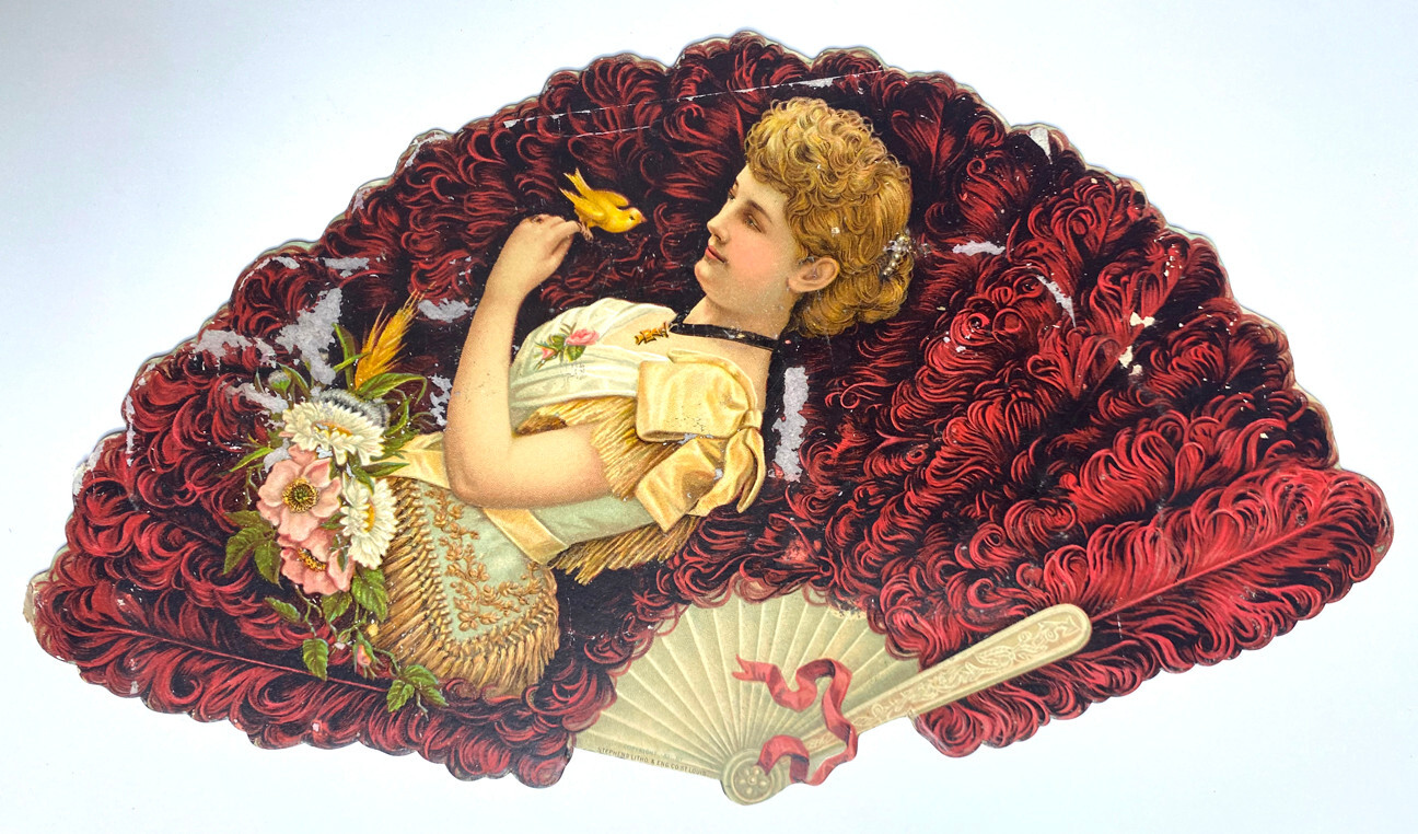 1890s? Flint & Walling Mfg Co Star Wind-Mills Printed Cardboard Advertising Fan