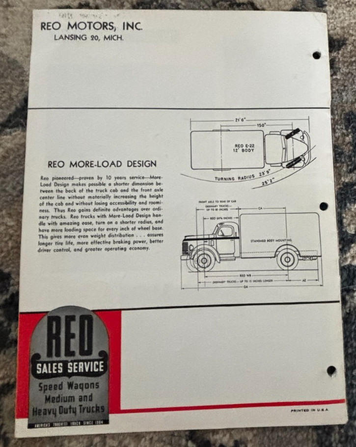 REO Trucks Buyers Guide Brochure DCPA26