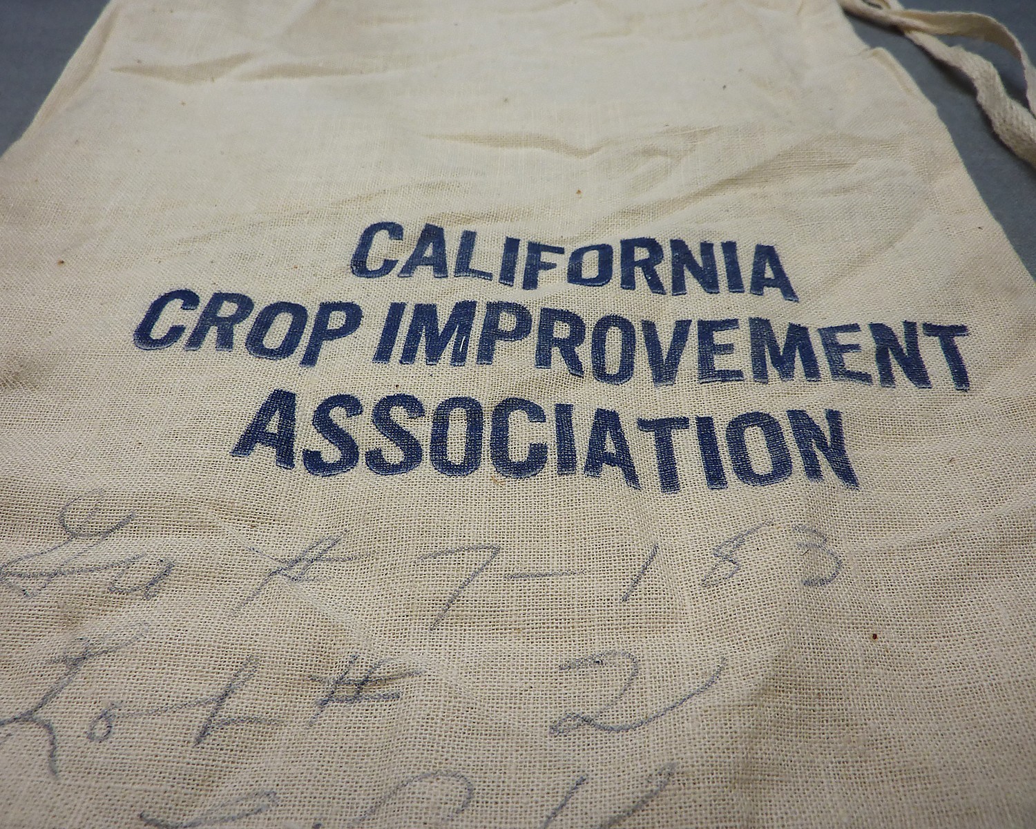 Vintage California Seed Association Cotton Canvas Seed Bag Agriculture 11.5&Prime;x7&Prime;