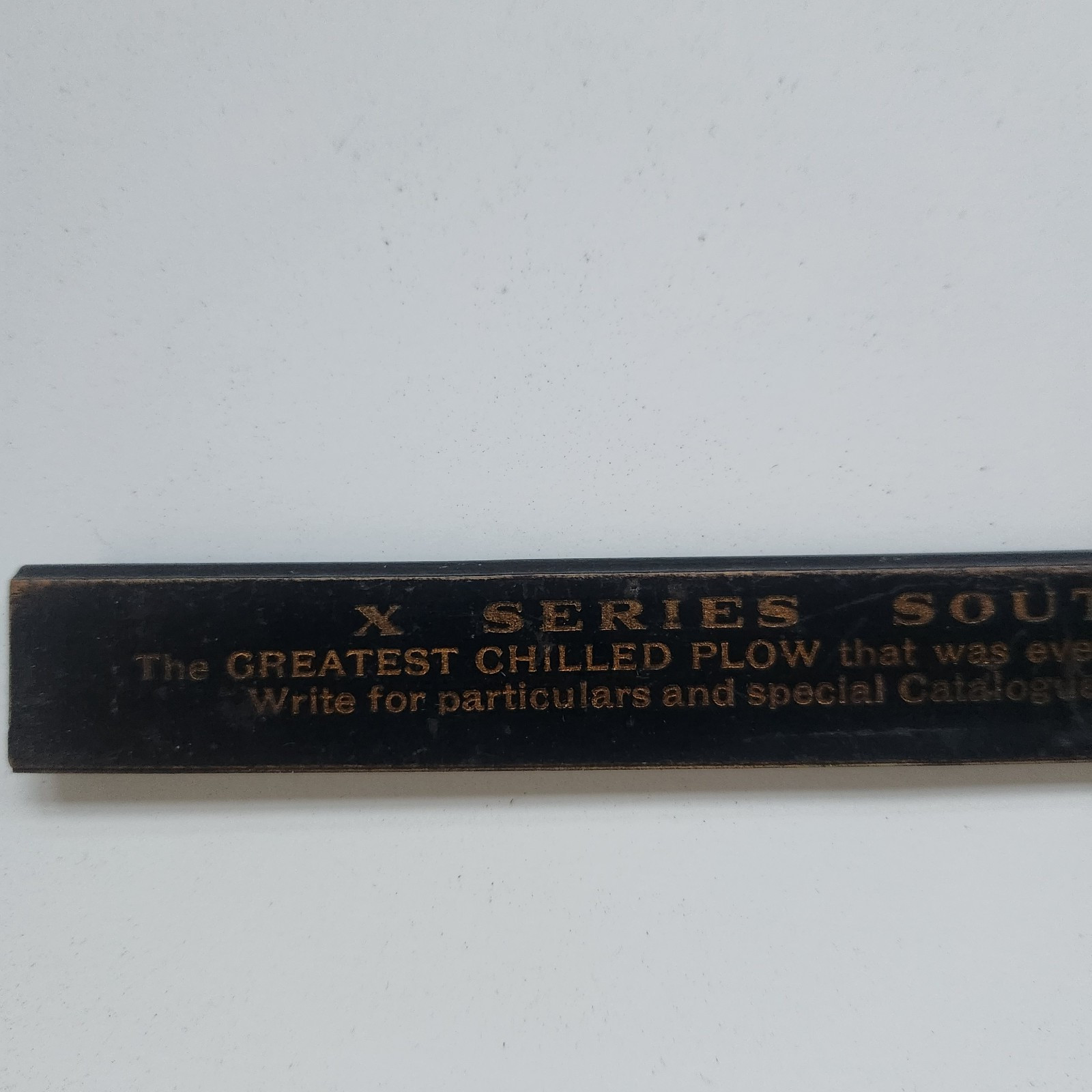 South Bend Chilled Plow Co Vintage Advertising Wood Ruler Farm Tools Cultivators