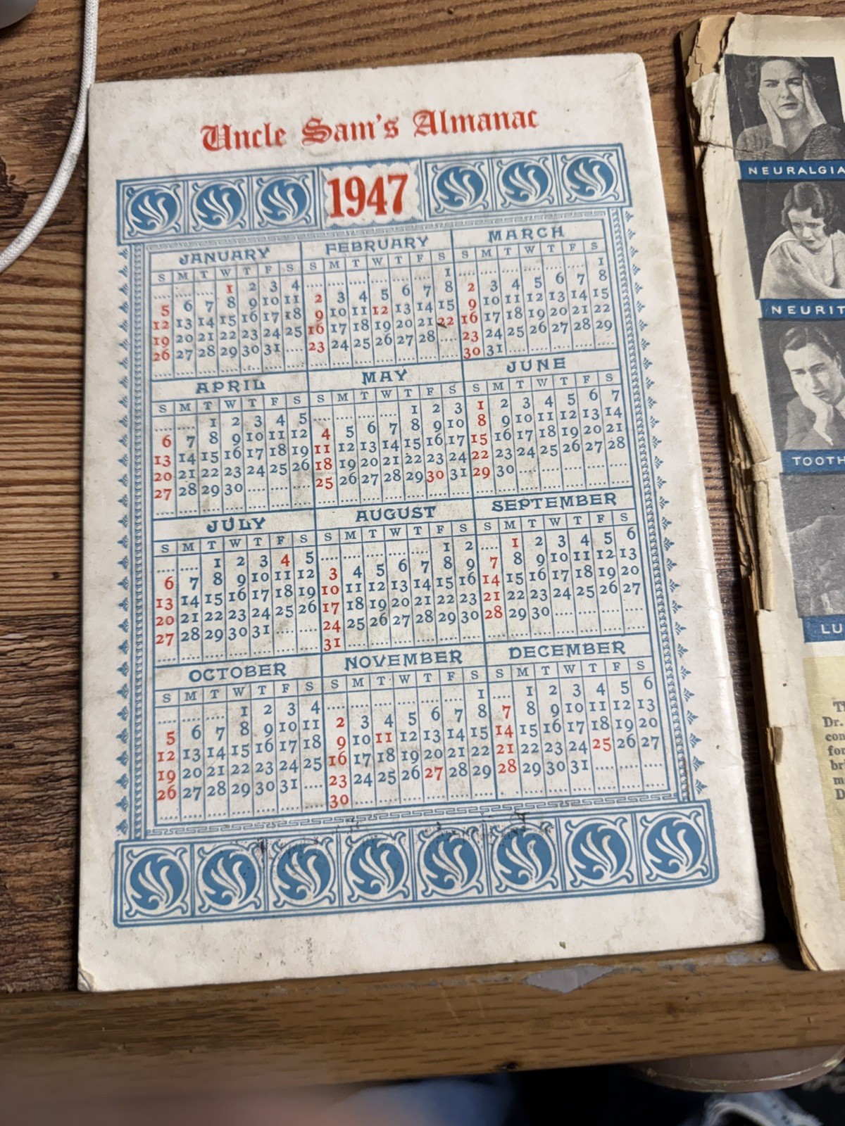 3 ANTIQUE ALMANACS. 1929,1934 and 1937. See photos