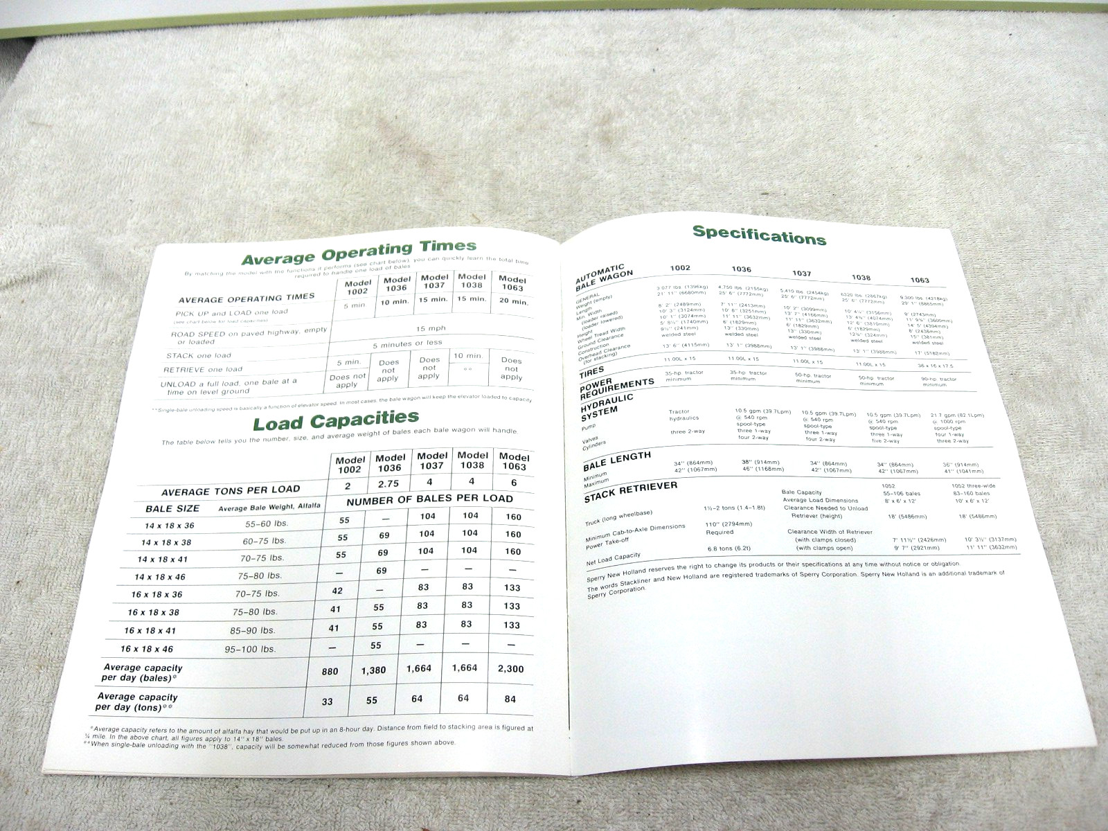 VINTAGE 1980 NEW HOLLAND SELF PROPELLED AUTOMATIC BALE WAGON BROCHURE 1002 1068