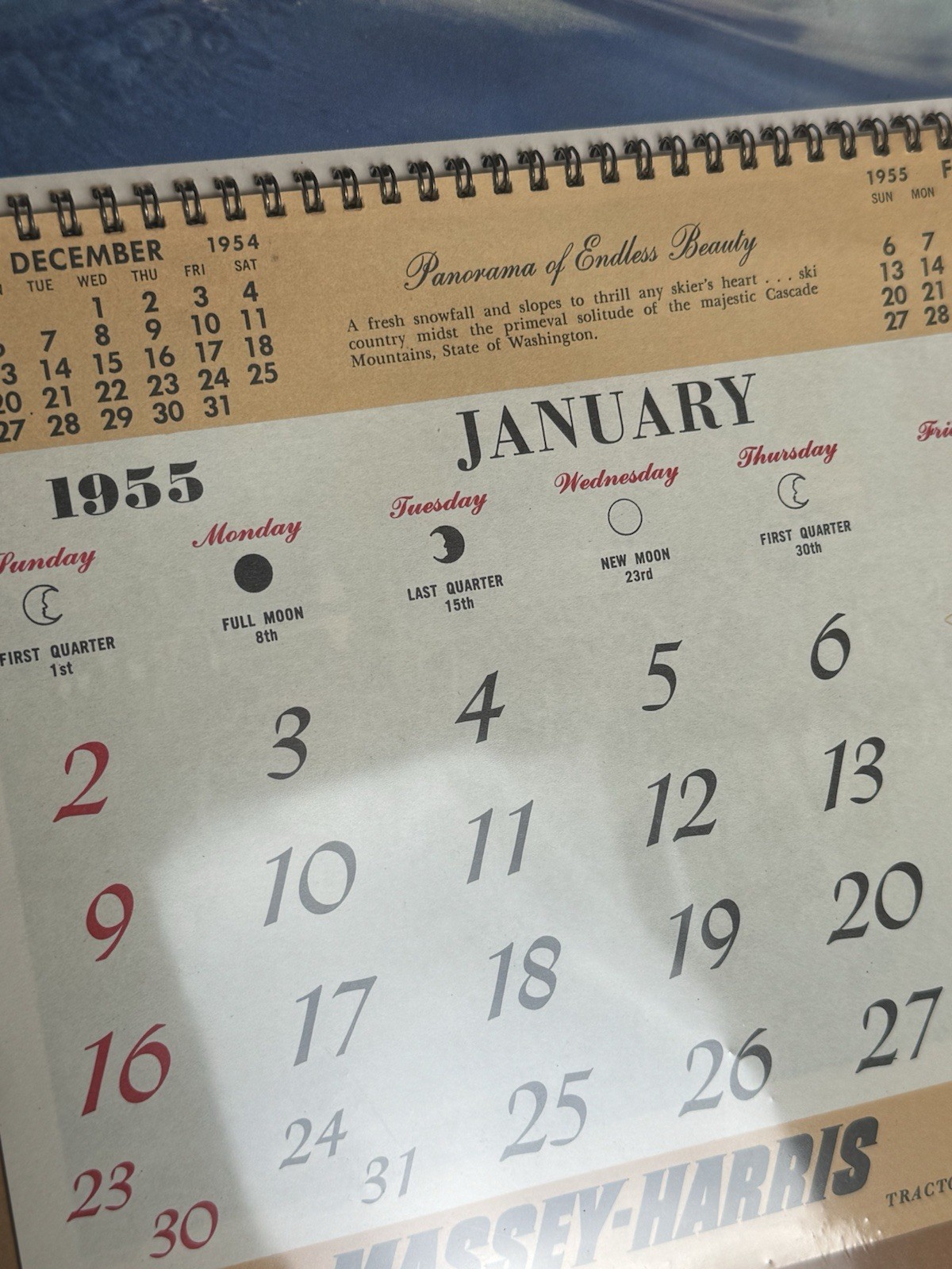 Vintage Lot Rare Massey Harris Vintage Farm Calendars- 1953 1955 1956- On Boards