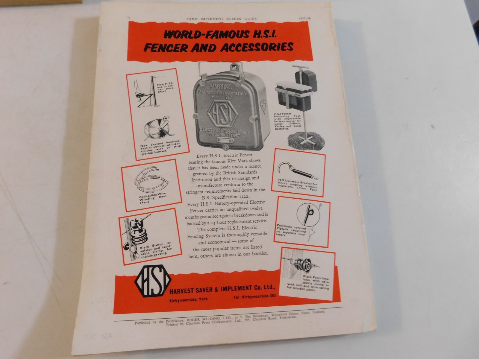 1957-58 FARM IMPLEMENT BUYER&rsquo;S GUIDE ENGLAND RAKES POTATO DIGGERS DAIRY ELEVATOR