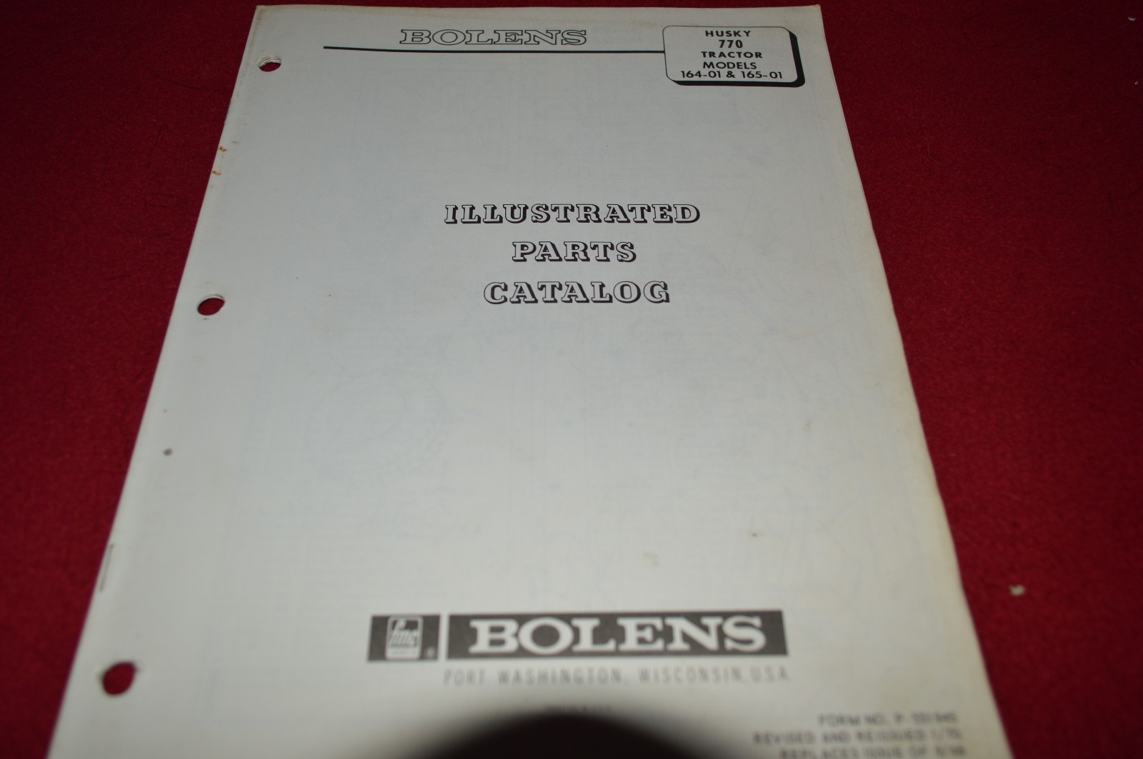 Bolens Husky 770 Tractor Models 160-01 161-01 Dealer&rsquo;s Parts Book Manual CHPA