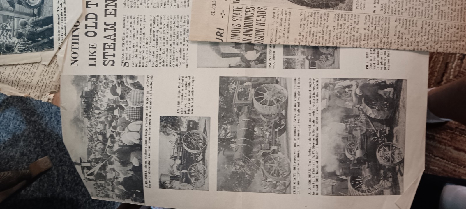 Collection Of Old Newspaper Articles Thresher Machines & Tractors From The 1960s