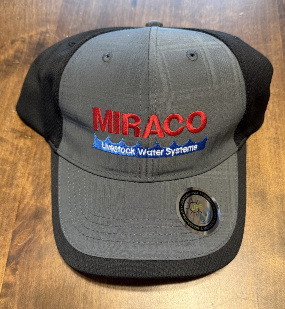Miraco-Livestock Water Systems/Farming-Black/Gray Adjustable Hat/Cap-NWT